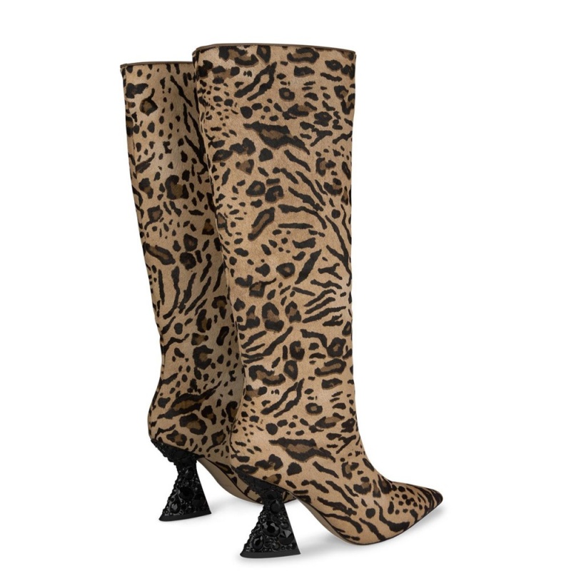 Bottes à Talons Alma En Pena Rhinestone Beige Femme | LUO-93660517